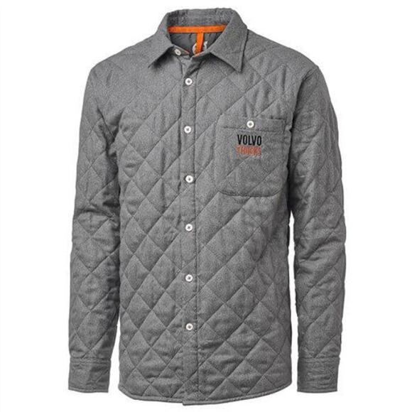 Volvo Other - Volvo Trucks Driver Life Gray Quilted Collared Button Up Jacket Men’s Size 2XL